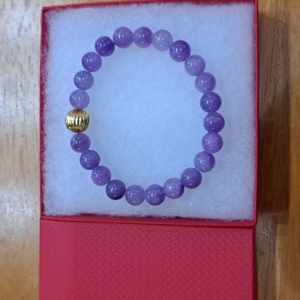 Lavender Mountain Jade Stone Bracelet - Picture 4 of 5